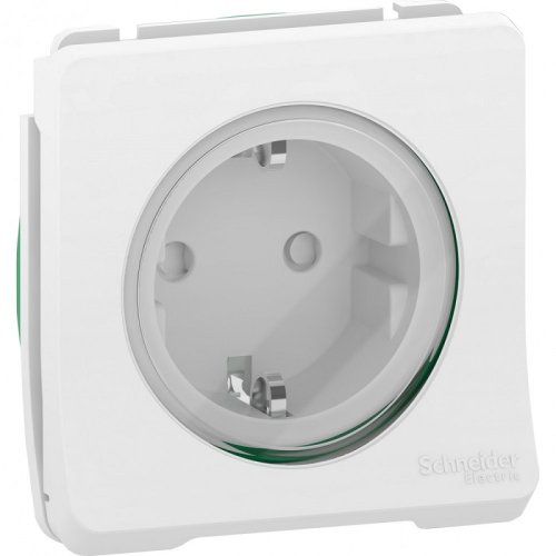 Розетка с заземлением без рамки Schneider Electric Mureva Styl 1-м. шторки IP55 белый картинка